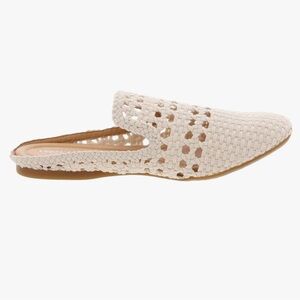 Elegant Cream Woven Women's Mules
